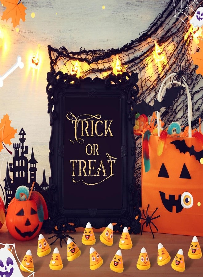 مجموعة سيمجوينج من 60 قطعة من زينة حلوى الذرة الصغيرة للهالوين، بكميات كبيرة، زينة حلوى الذرة المزيفة الصغيرة لعيد الشكر، تماثيل صغيرة مع 3 تعابير وجه، مثالية لتزيين المزهريات في الهالوين والخريف والأعمال اليدوية. - Image 4